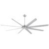 Widespan 100" 8-Blade Industrial Ceiling Fan, Brushed Nickel Finish