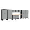 Armadillo Tough Grey 10-Piece Garage Cabinet Set with Levelers and Casters