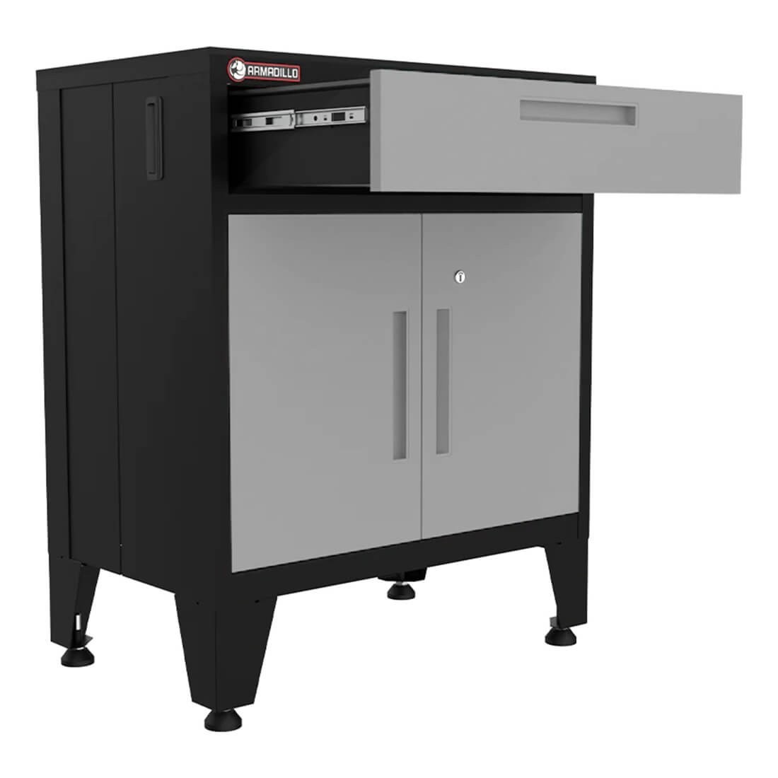 Armadillo Tough Grey 10-Piece Garage Cabinet Set with Levelers and Casters - Image 7