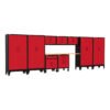Armadillo Tough Red 10-Piece Garage Cabinet Set with Levelers and Casters