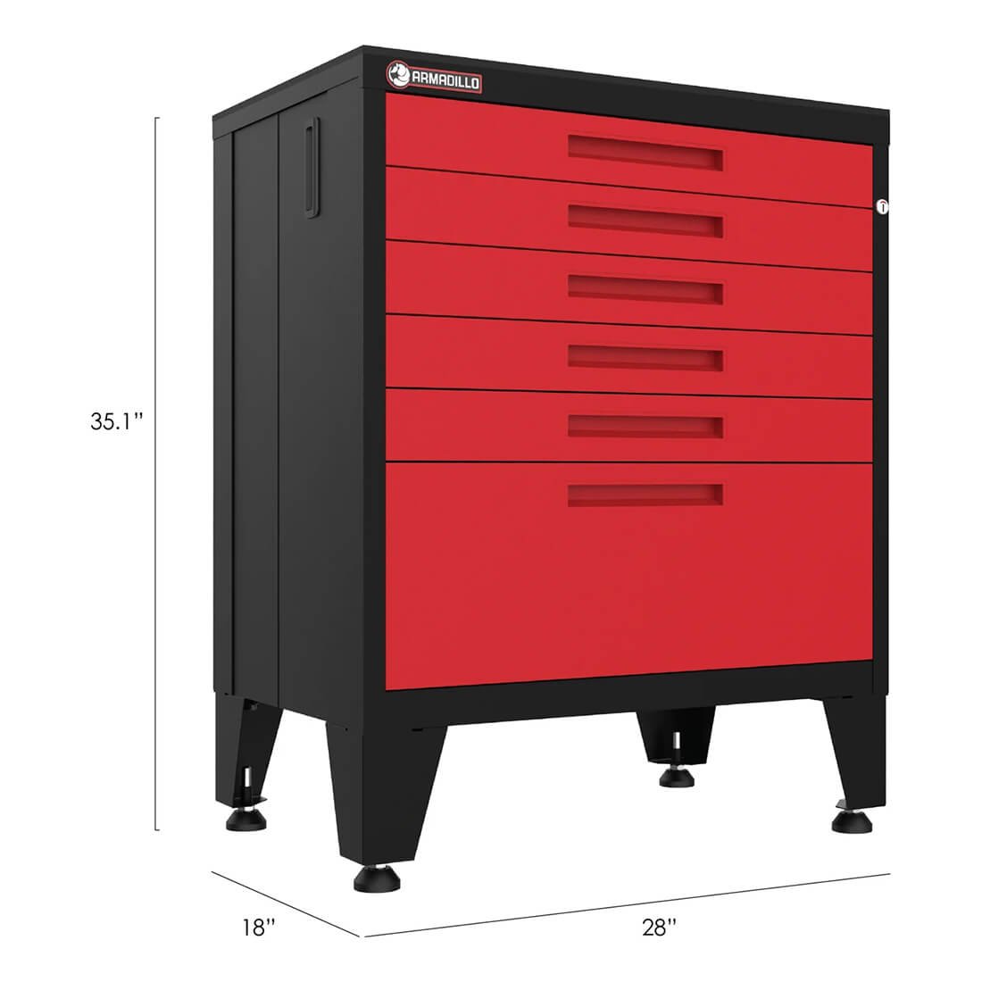 Armadillo Tough Red 10-Piece Garage Cabinet Set with Levelers and Casters - Image 4