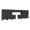 Armadillo Tough Black 10-Piece Garage Cabinet System with Levelers and Casters