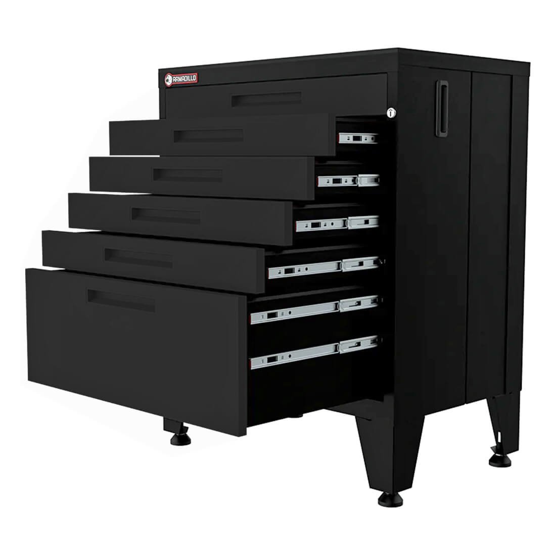 Armadillo Tough Black 10-Piece Garage Cabinet System with Levelers and Casters - Image 5