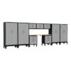 Armadillo Tough Grey 10-Piece Garage Cabinet System with Levelers and Casters
