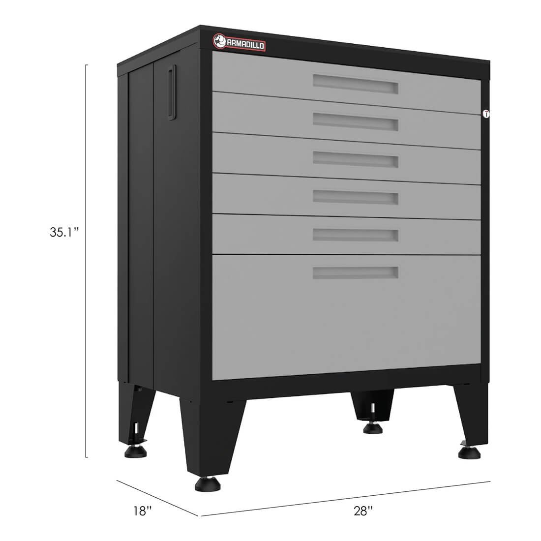 Armadillo Tough Grey 10-Piece Garage Cabinet System with Levelers and Casters - Image 4