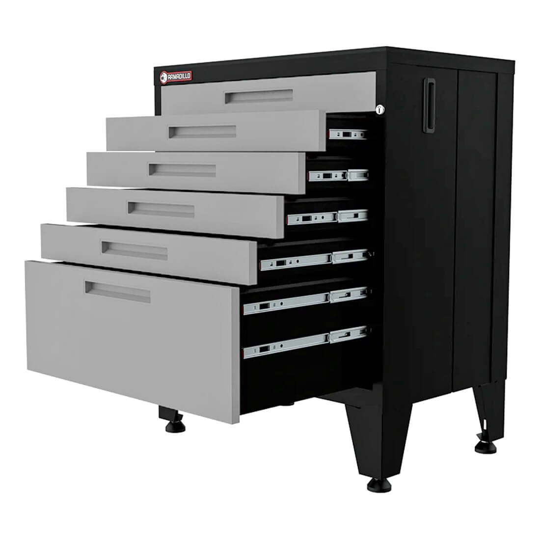 Armadillo Tough Grey 10-Piece Garage Cabinet System with Levelers and Casters - Image 5