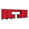 Armadillo Tough Red 10-Piece Garage Cabinet System with Levelers and Casters