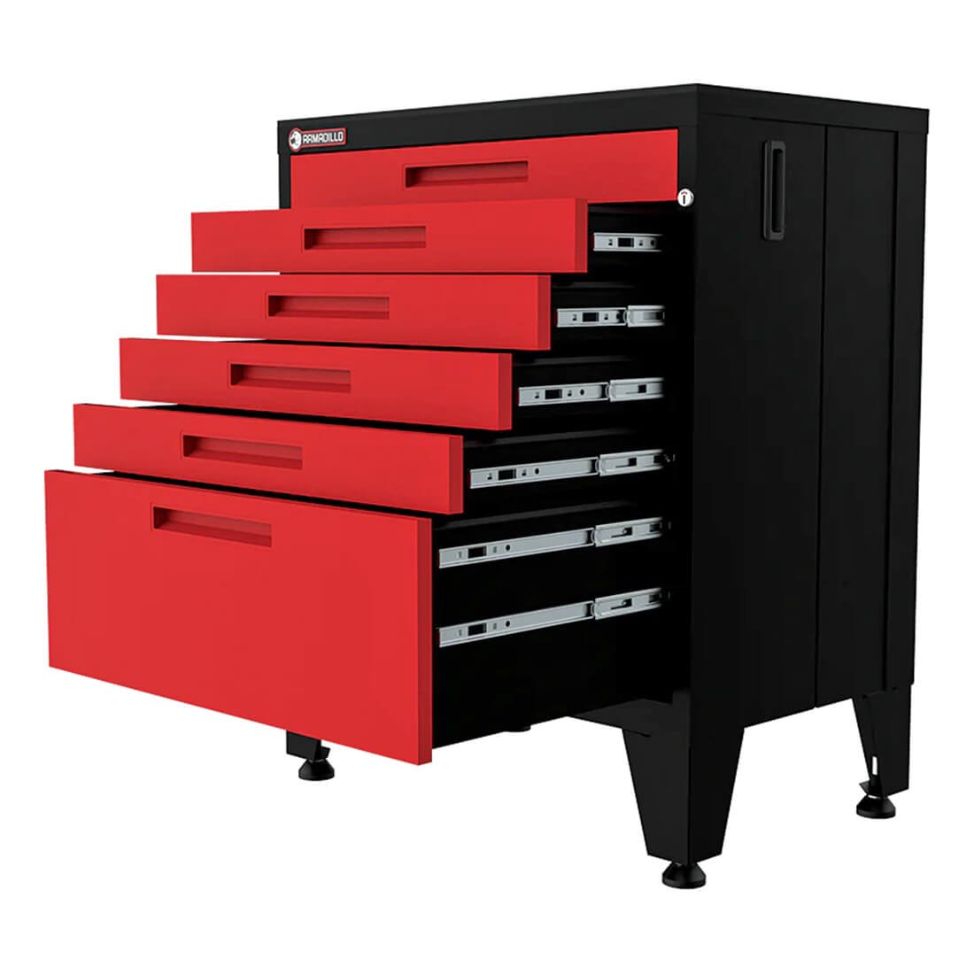 Armadillo Tough Red 10-Piece Garage Cabinet System with Levelers and Casters - Image 5