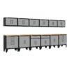 Armadillo Tough Grey 14-Piece Garage Cabinet Set with Levelers