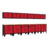 Armadillo Tough Red 14-Piece Garage Cabinet Set with Levelers