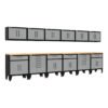 Armadillo Tough Grey 14-Piece Garage Cabinet System with Levelers