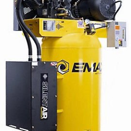 EMAX ESS10V080V1 Silent Air Industrial 10HP V4 Two Stage 1Ph 38CFM 80 Gallon Air Compressor w/isolator pads, Splash Lube Pump