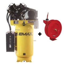 EMAX ESP07V080V1  7.5 HP Air Compressor, 80 Gallon, 1 Phase, 2 Stage W/ Silent Air - FREE GOODS