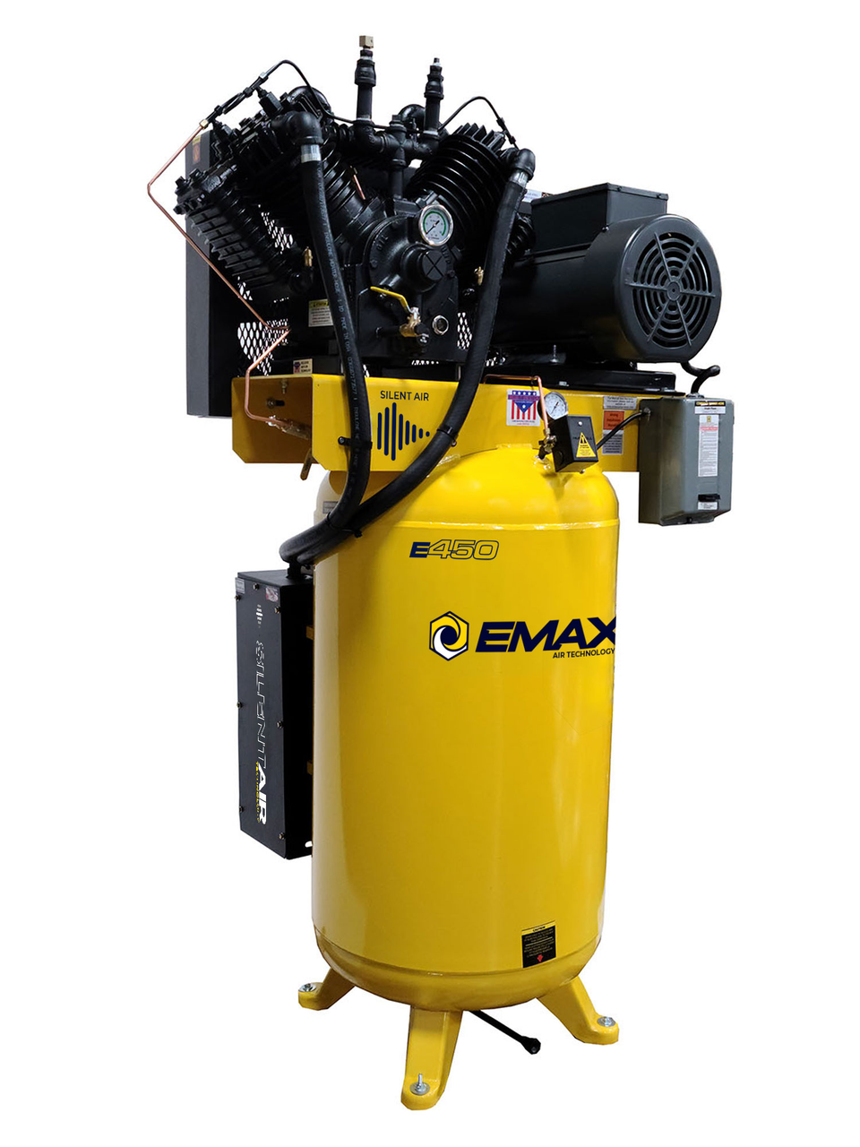 EMAX ESP07V080V3-208 7.5 HP Air Compressor, 80 Gallon, 3 Phase, 2 Stage Pressure Lubricated, Silent Air System - Free Goods - Image 2