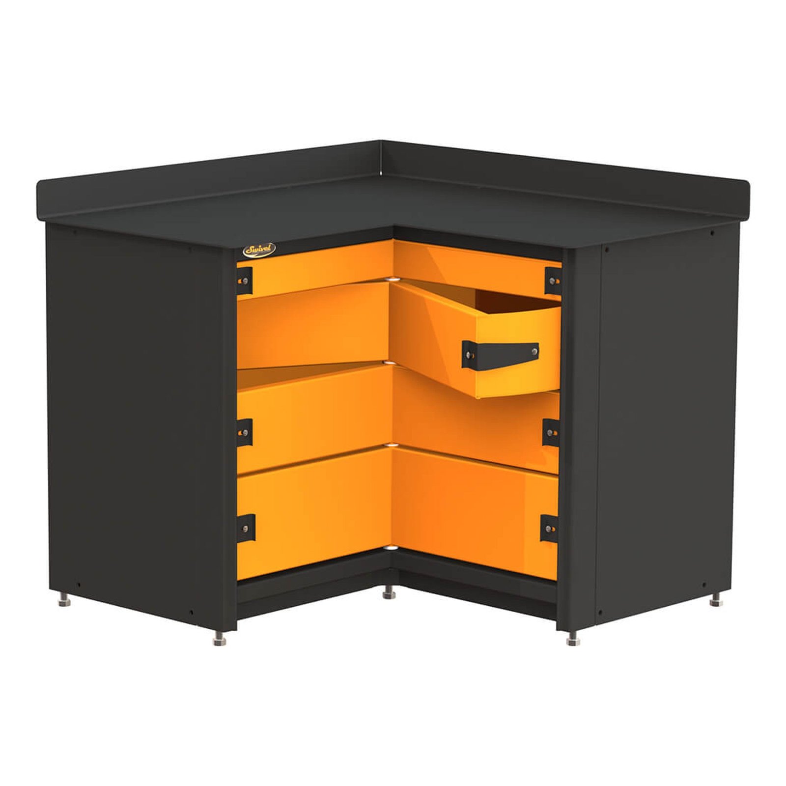 Swivel Storage Solutions Corner Workbench With Drawers - Image 2