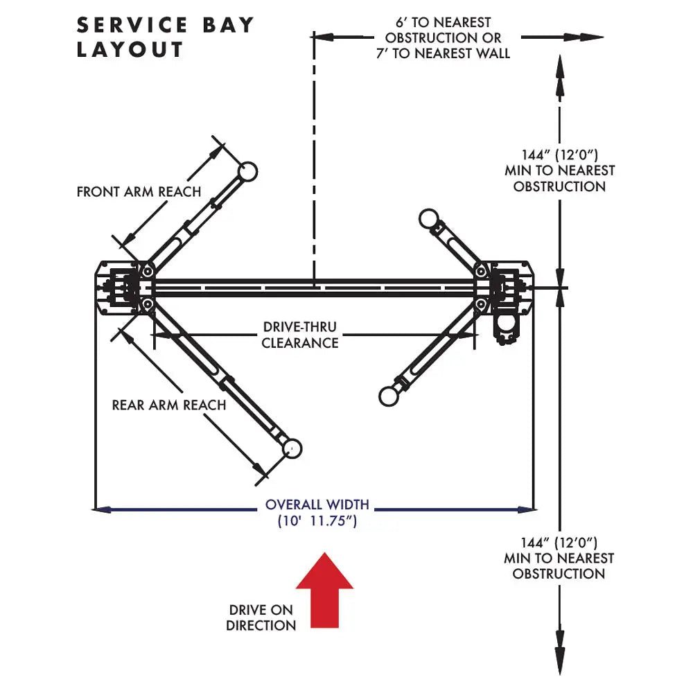 Challenger SA10 10K Symmetric/Asymmetric 2-Post Car Lift - Image 5